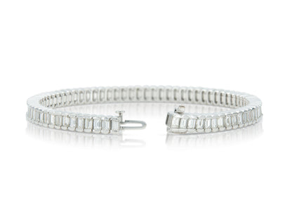 8.00 Carat Baguette Cut Diamond Line Bracelet