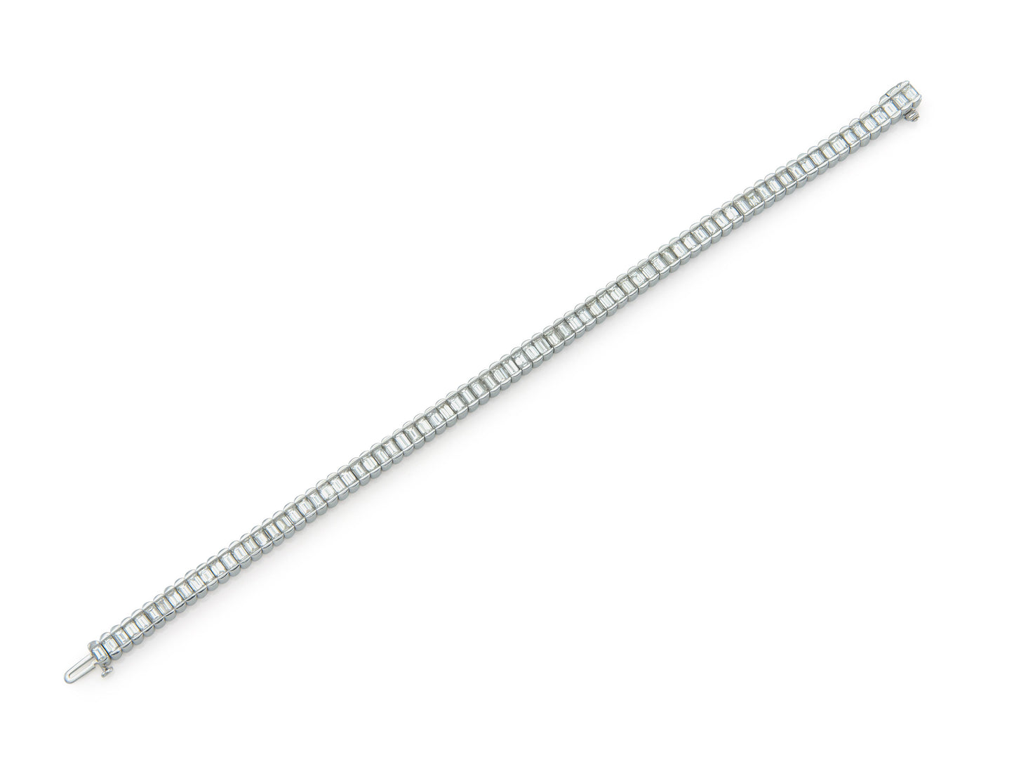 8.00 Carat Baguette Cut Diamond Line Bracelet