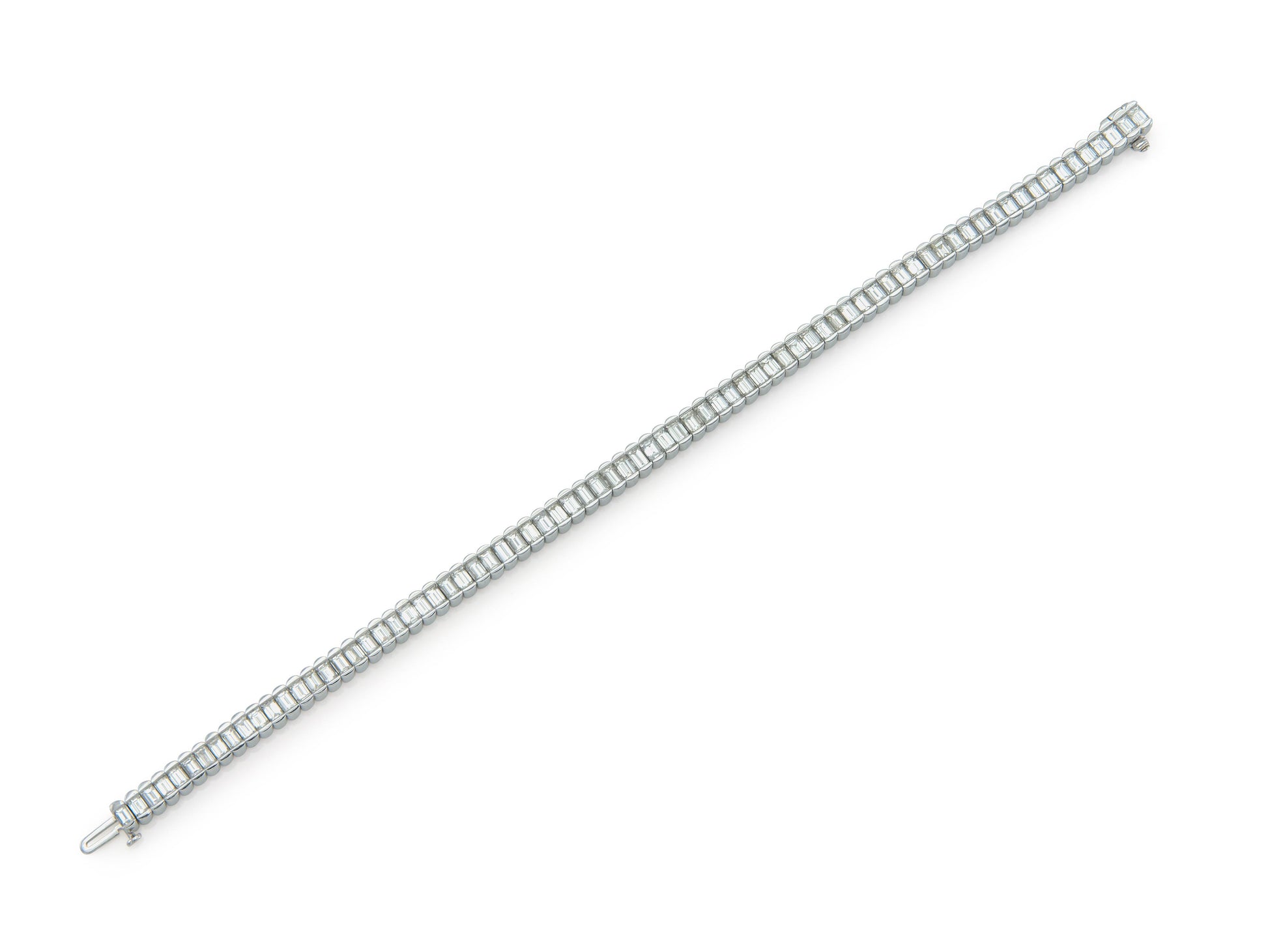 8.00 Carat Baguette Cut Diamond Line Bracelet