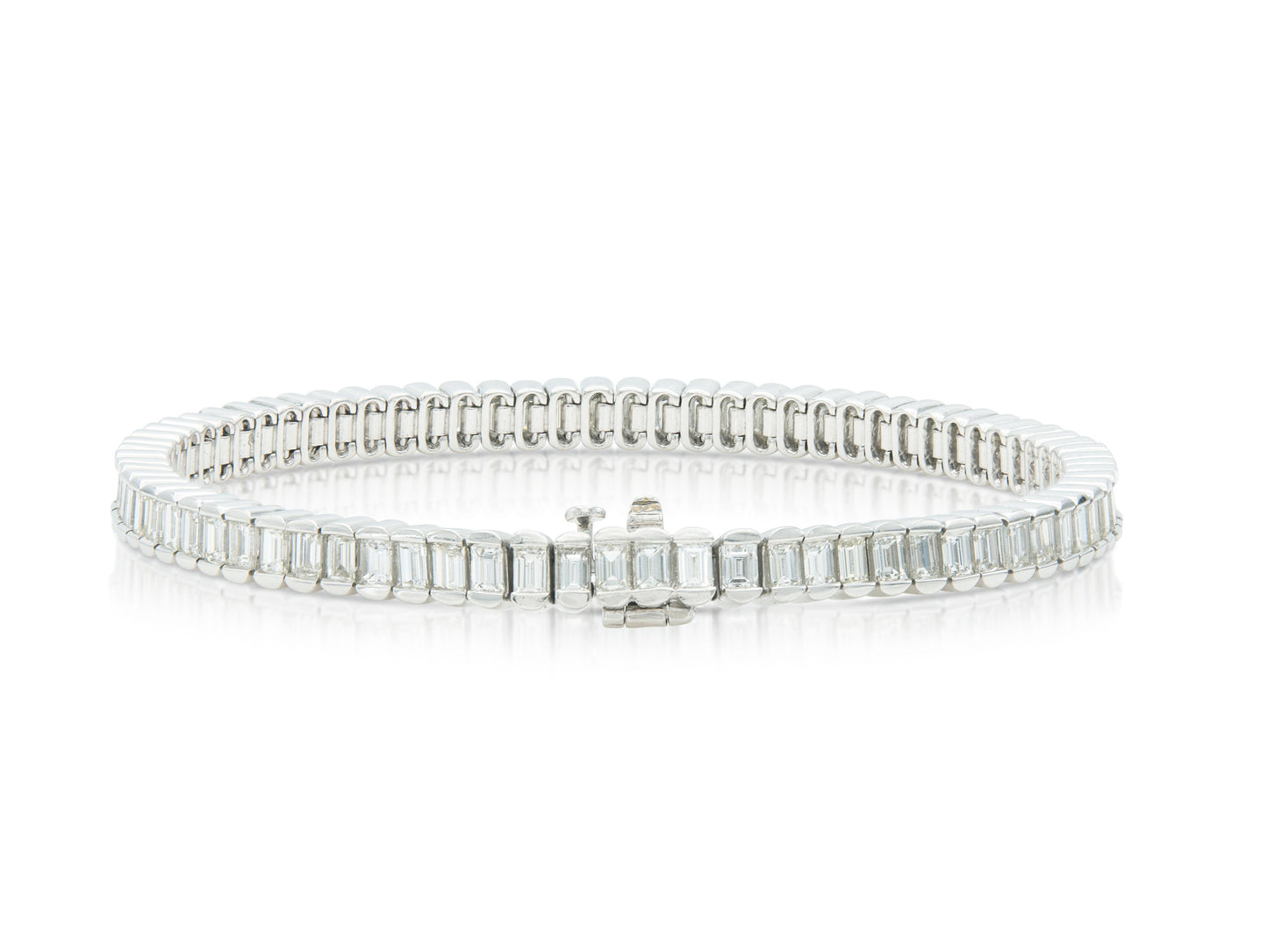 8.00 Carat Baguette Cut Diamond Line Bracelet