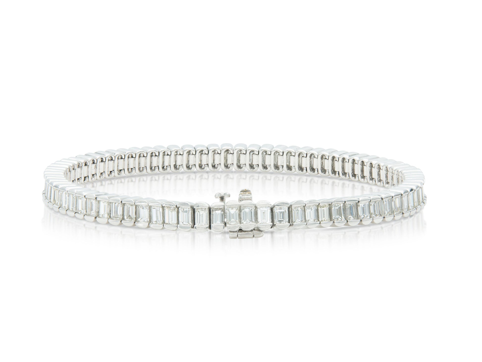 8.00 Carat Baguette Cut Diamond Line Bracelet