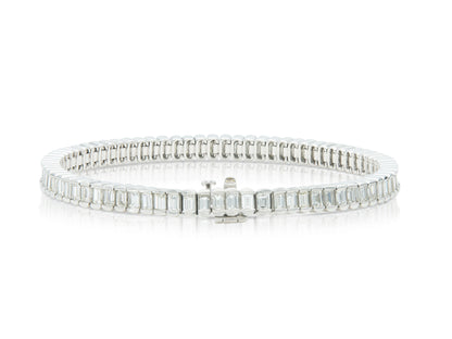 8.00 Carat Baguette Cut Diamond Line Bracelet