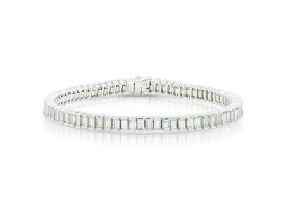 8.00 Carat Baguette Cut Diamond Line Bracelet