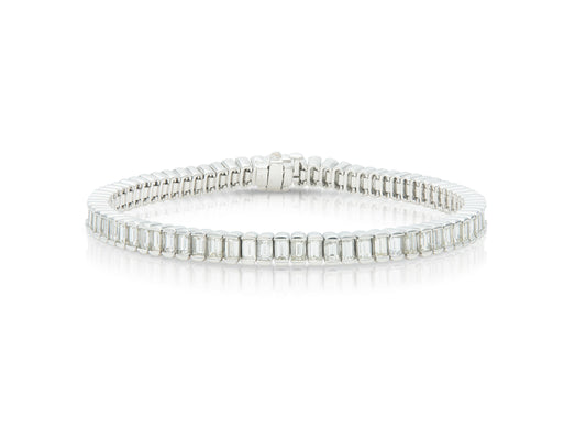 8.00 Carat Baguette Cut Diamond Line Bracelet