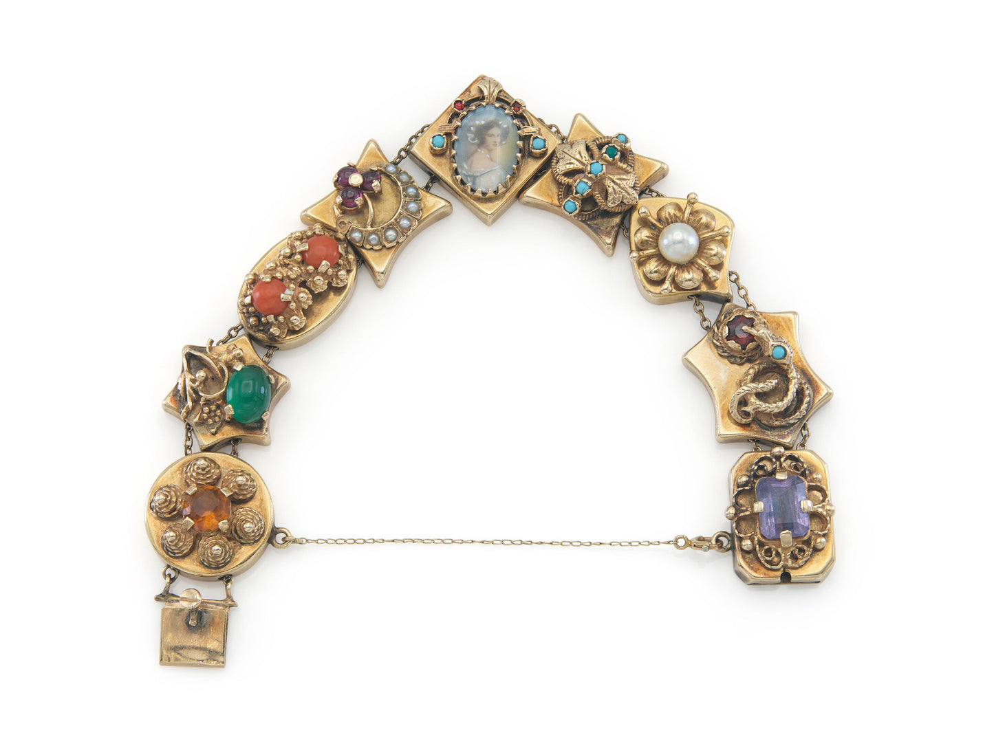 Antique Victorian Multi-Gem Slide Bracelet