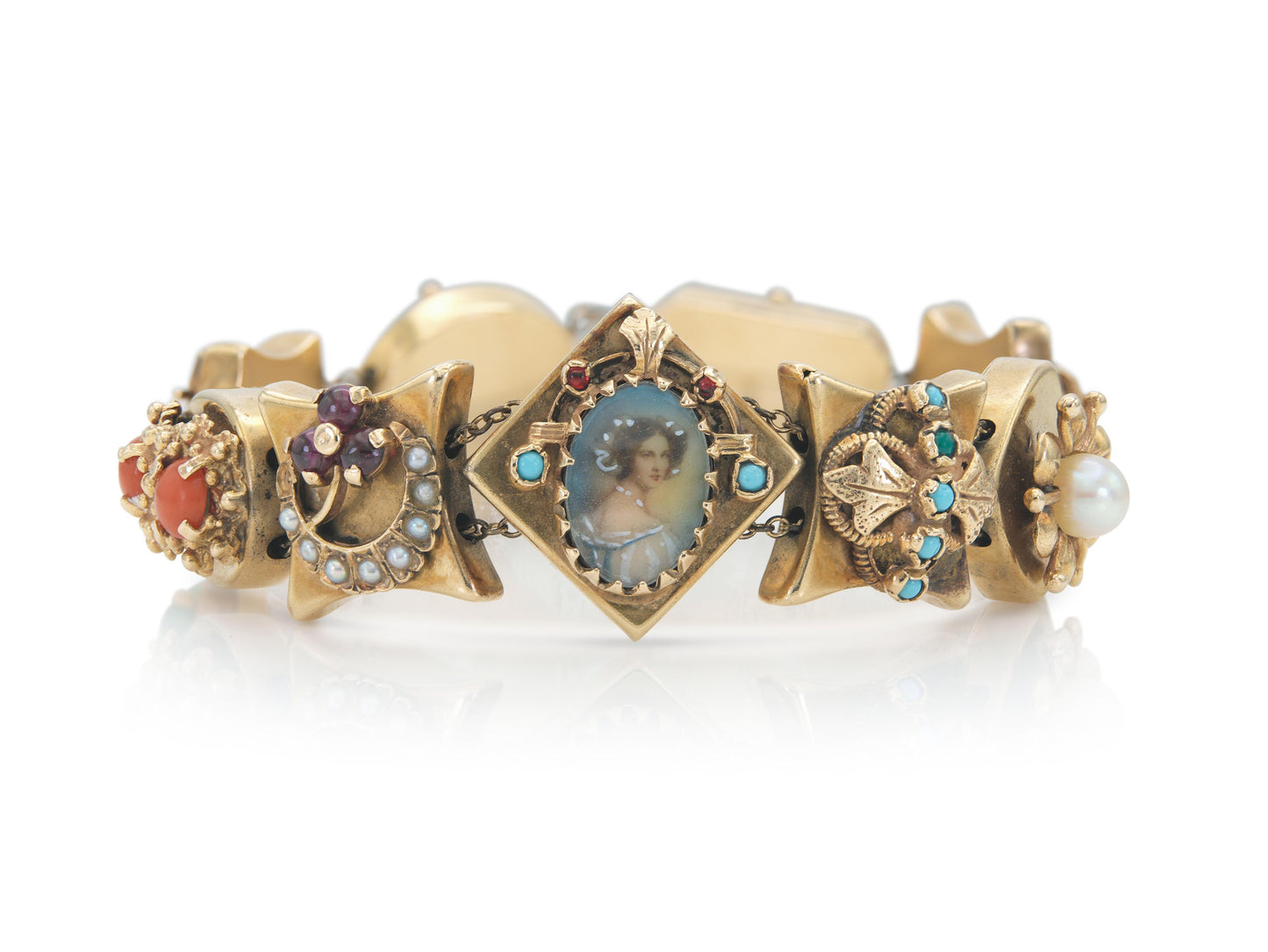 Antique Victorian Multi-Gem Slide Bracelet