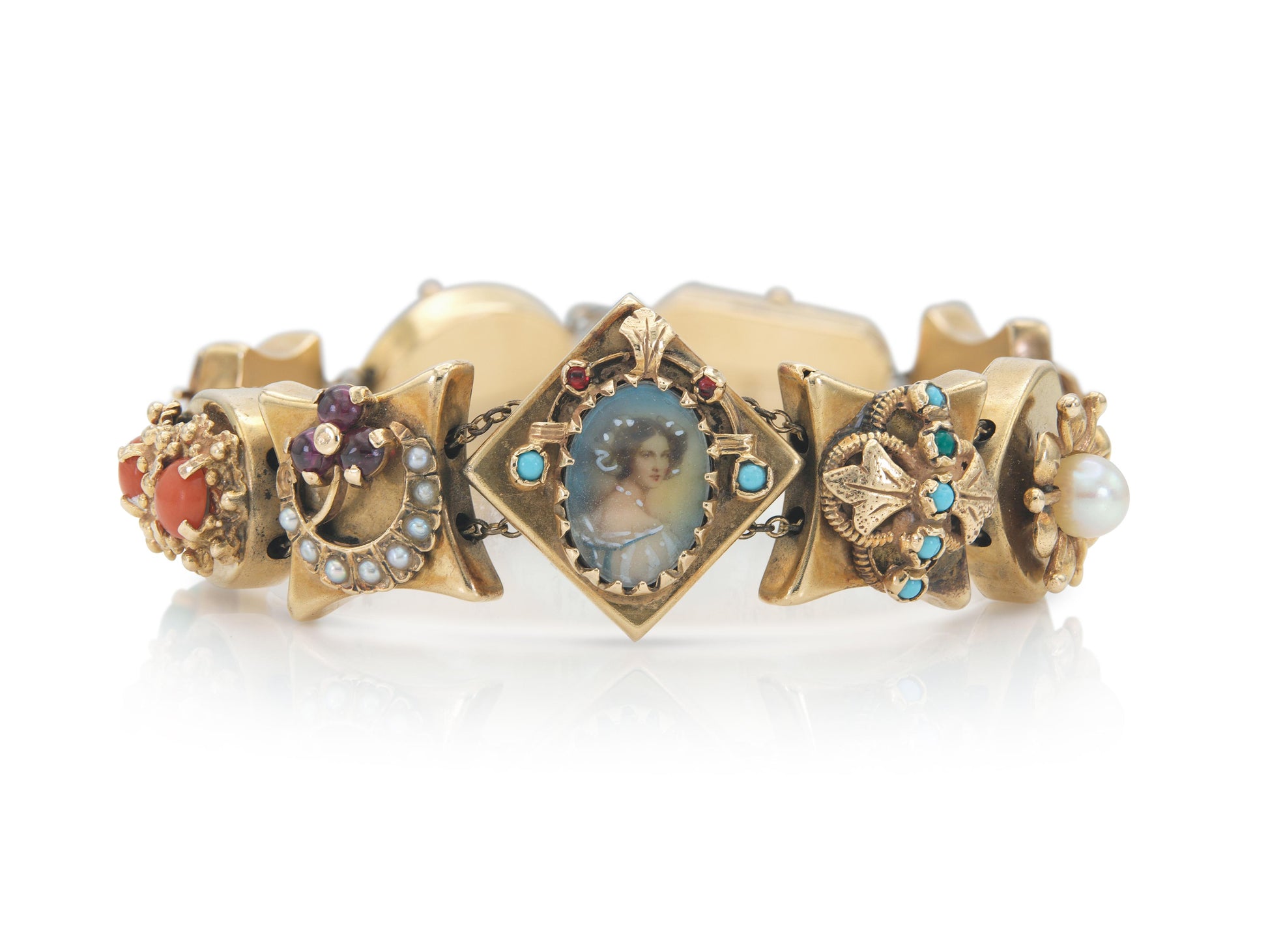 Antique Victorian Multi-Gem Slide Bracelet