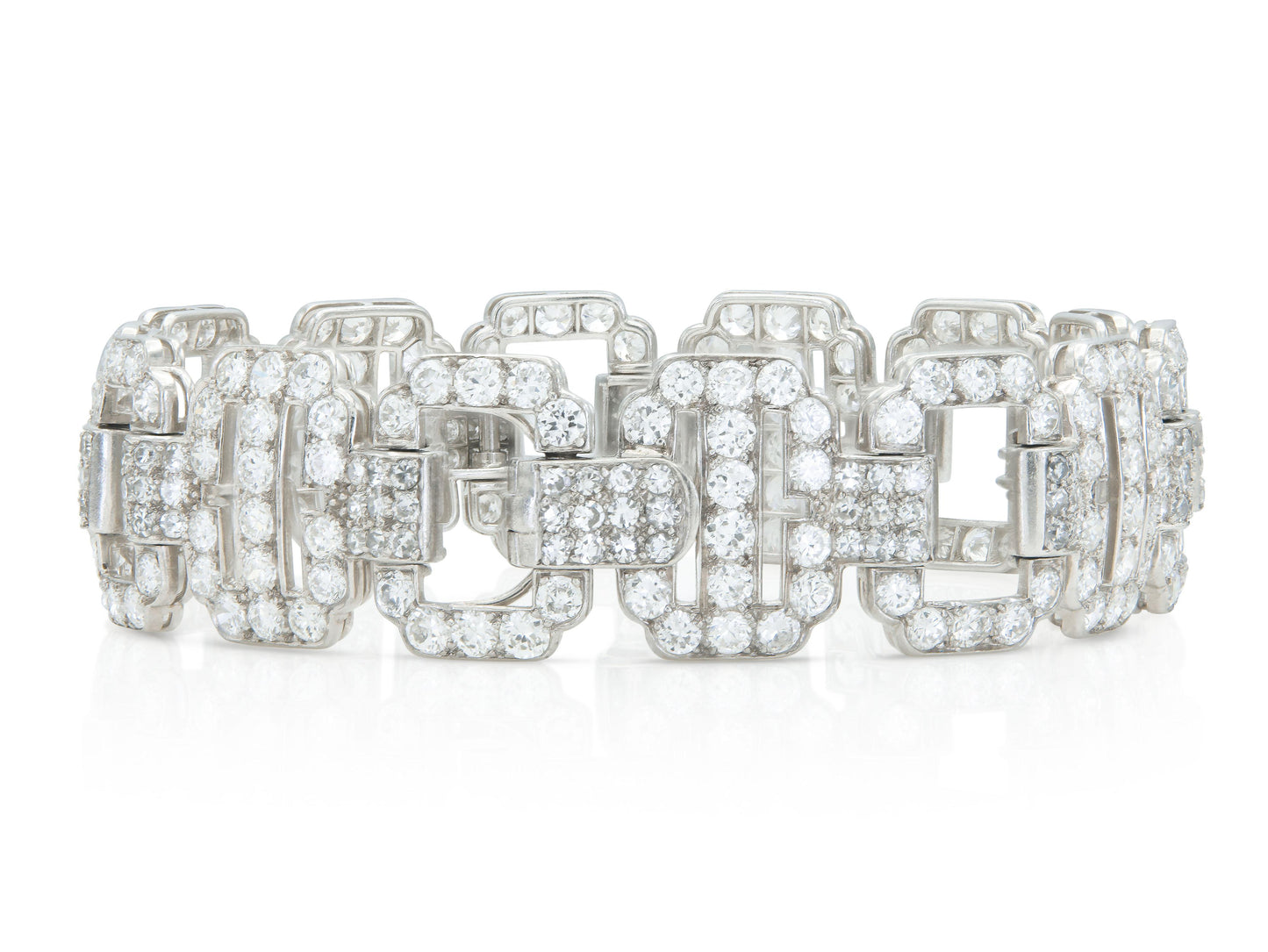 Antique Art Deco 1930s Cartier 17.90 Carat Diamond Link Bracelet
