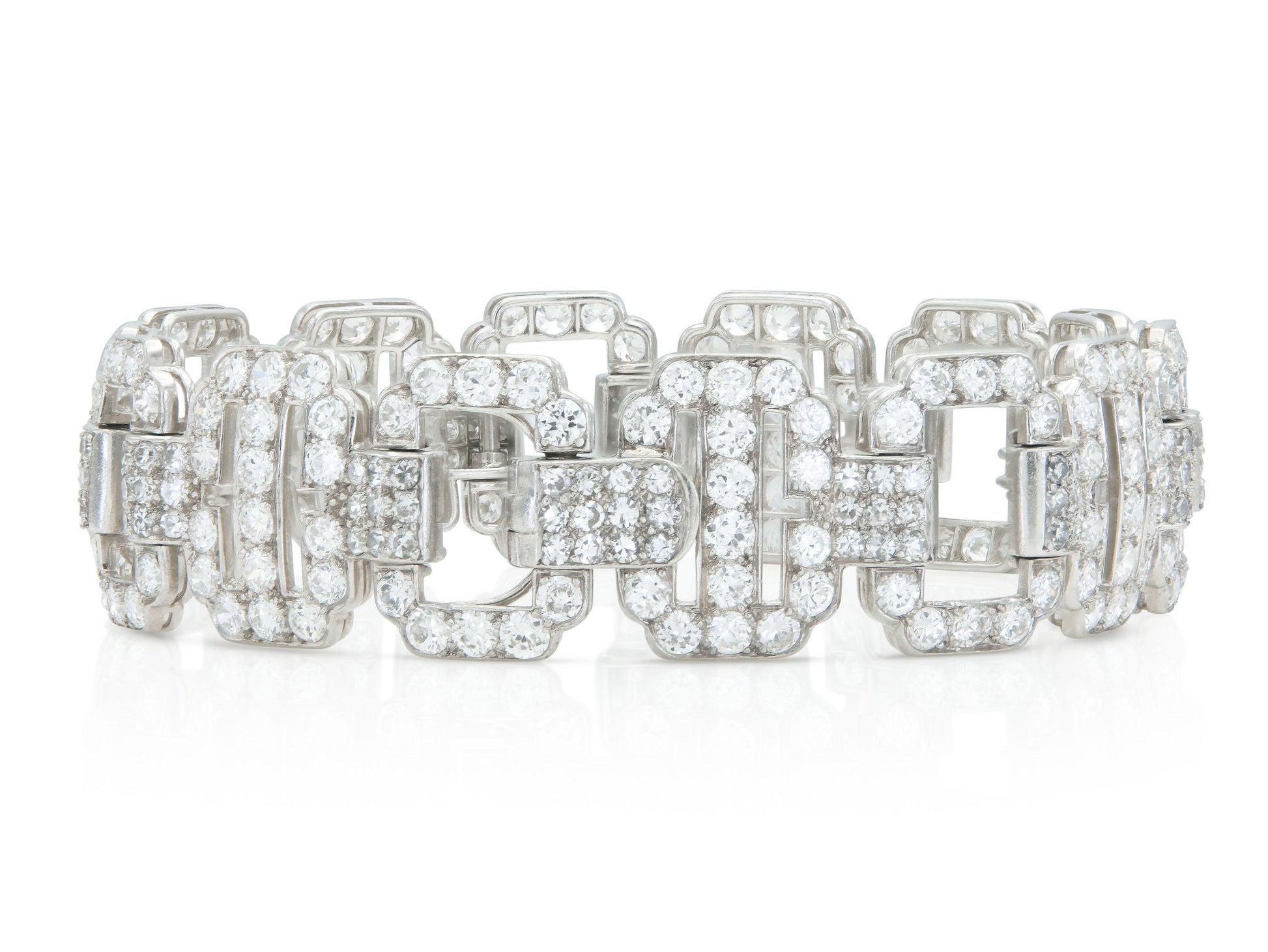 Antique Art Deco 1930s Cartier 17.90 Carat Diamond Link Bracelet