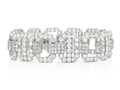 Antique Art Deco 1930s Cartier 17.90 Carat Diamond Link Bracelet