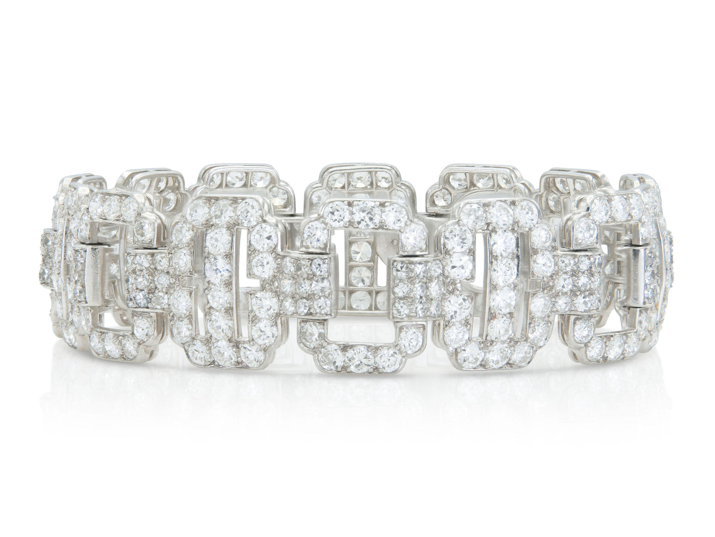 Antique Art Deco 1930s Cartier 17.90 Carat Diamond Link Bracelet