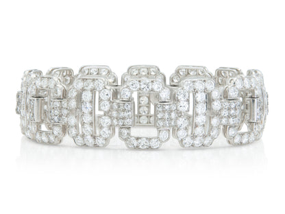 Antique Art Deco 1930s Cartier 17.90 Carat Diamond Link Bracelet