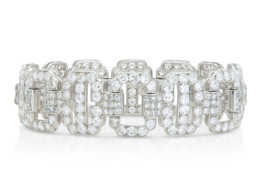 Antique Art Deco 1930s Cartier 17.90 Carat Diamond Link Bracelet