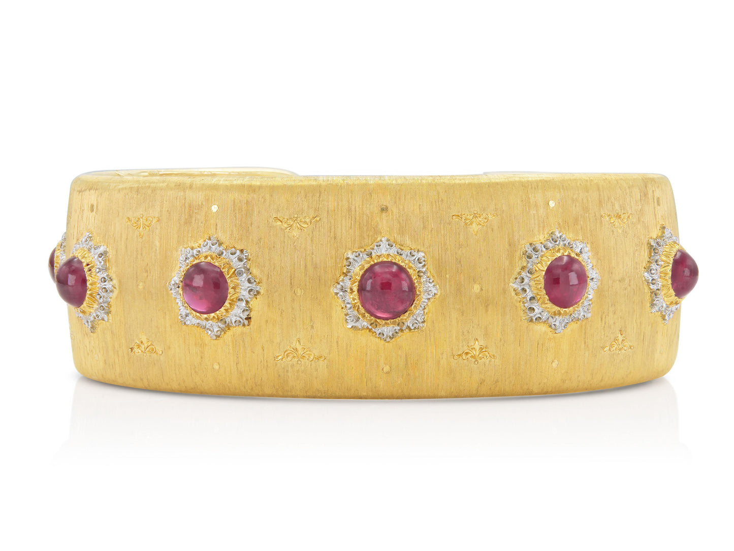 Vintage 1970s Buccellati Ruby Cuff Bracelet