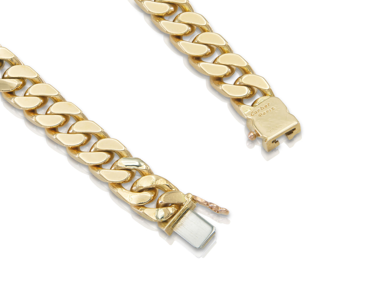 Vintage 1980s Cartier Georges L'Enfant Double Sided Gold Cuban Link Bracelet