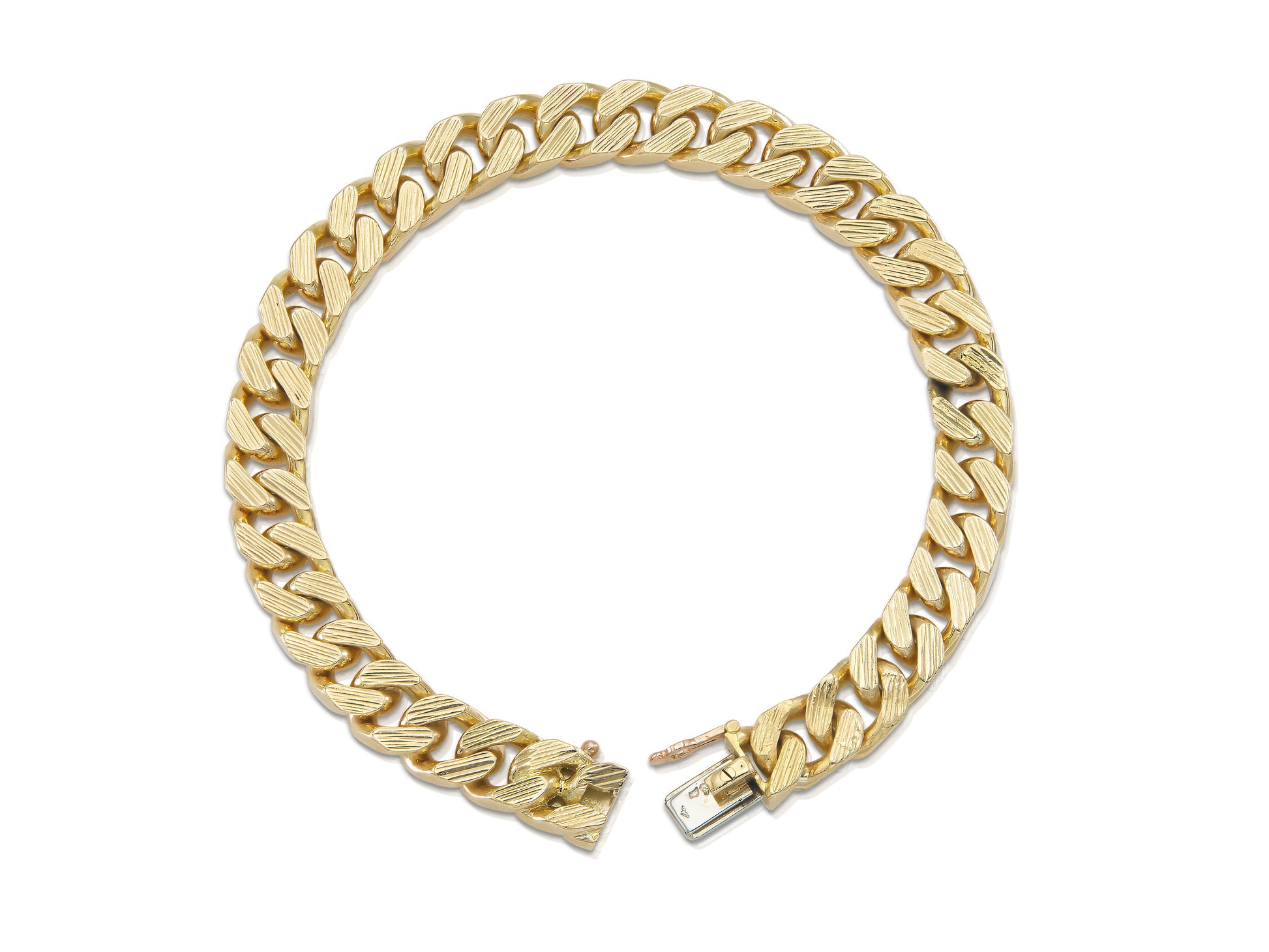 Vintage 1980s Cartier Georges L'Enfant Double Sided Gold Cuban Link Bracelet