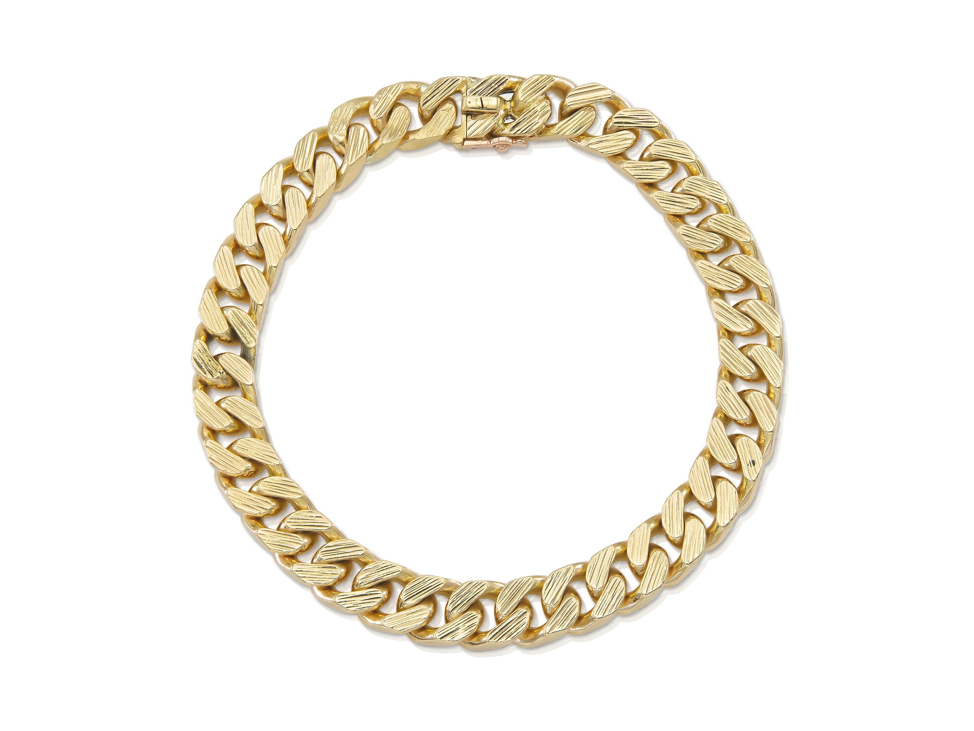 Vintage 1980s Cartier Georges L'Enfant Double Sided Gold Cuban Link Bracelet