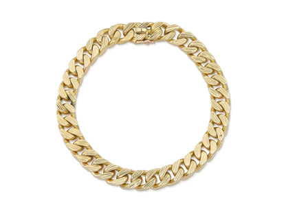 Vintage 1980s Cartier Georges L'Enfant Double Sided Gold Cuban Link Bracelet