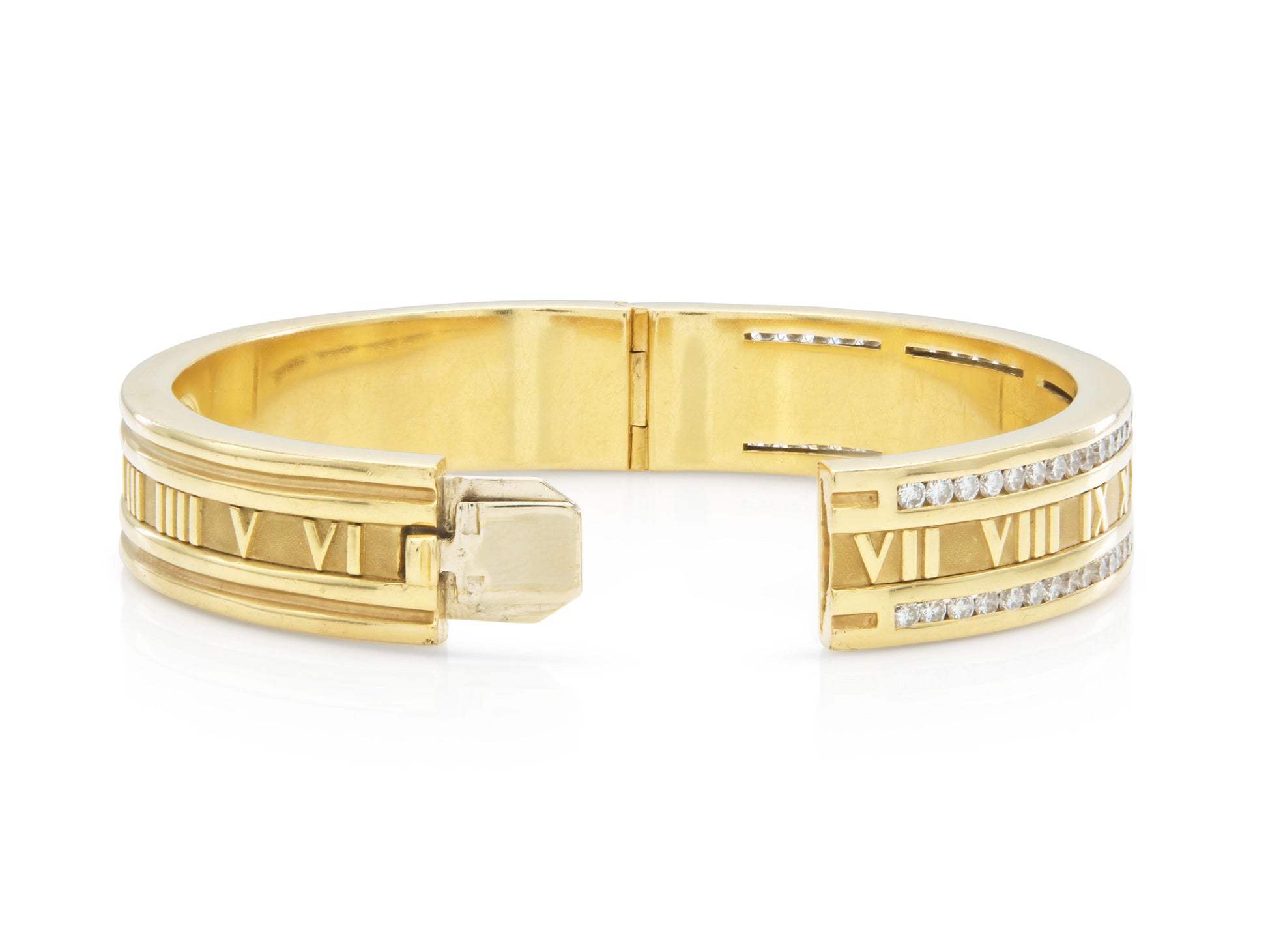 Vinatge 1990s Tiffany & Co. Atlas Roman Numeric Bracelet with Diamonds