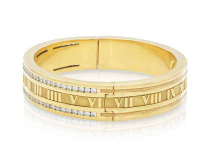 Vinatge 1990s Tiffany & Co. Atlas Roman Numeric Bracelet with Diamonds