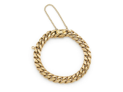 Vintage 1980s Gold Cuban Link Bracelet