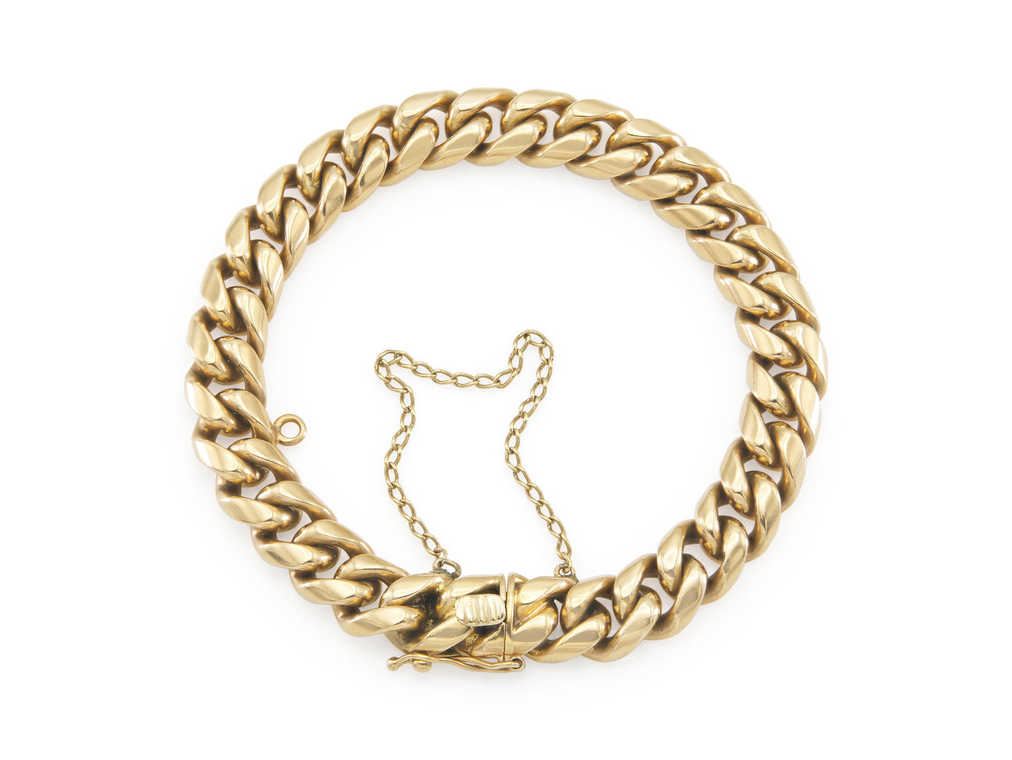 Vintage 1980s Gold Cuban Link Bracelet