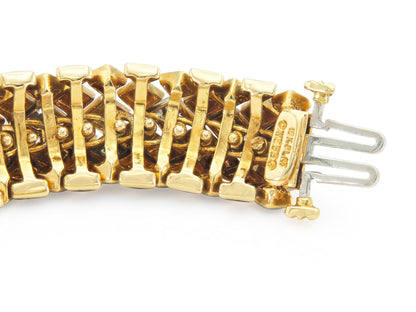 Vintage 1960s David Webb Black Enamel and Diamond Dragon Scales Bracelet