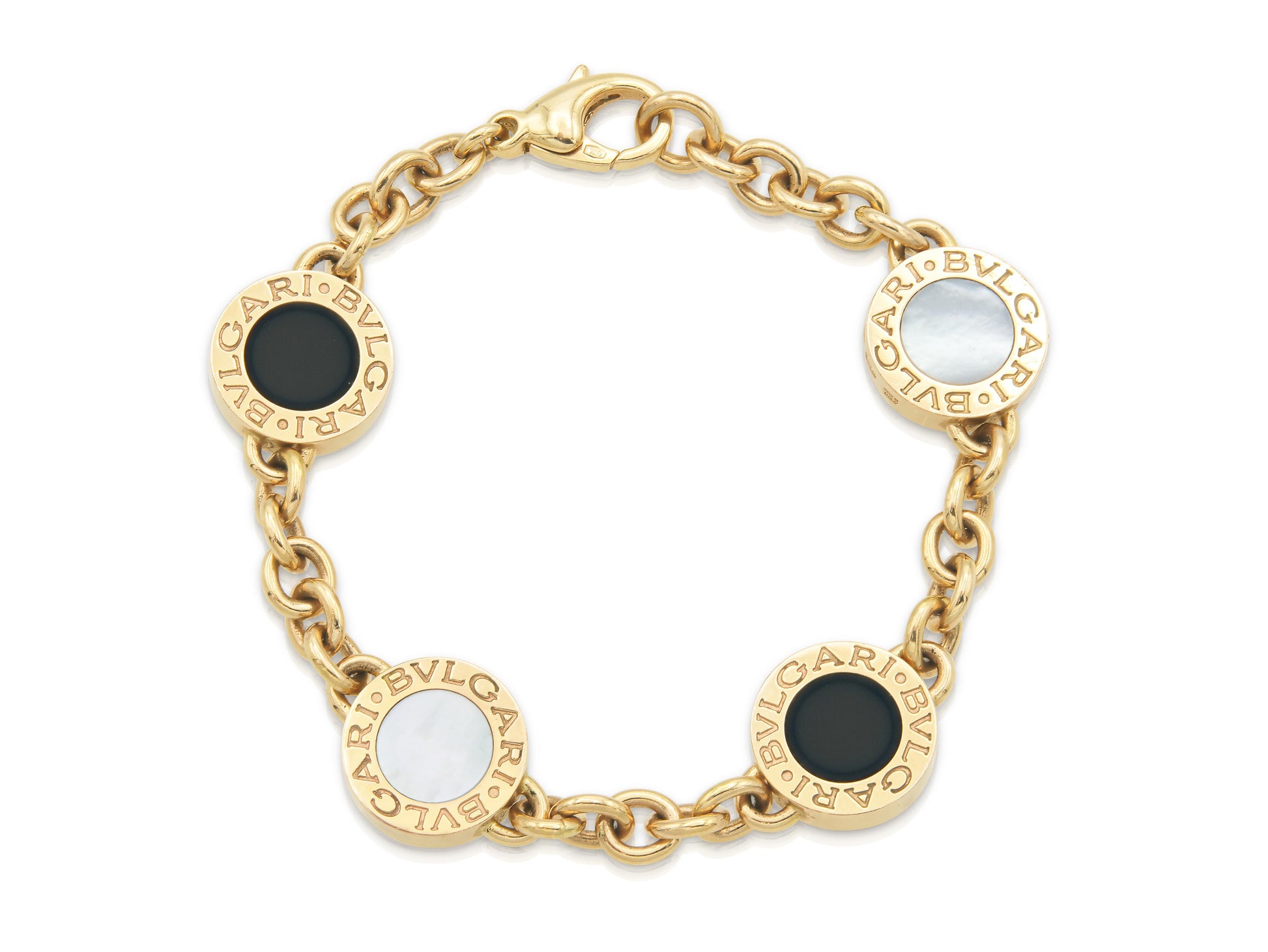 Bvlgari Bvlgari Double-Sided Mother of Pearl and Onyx Bracelet