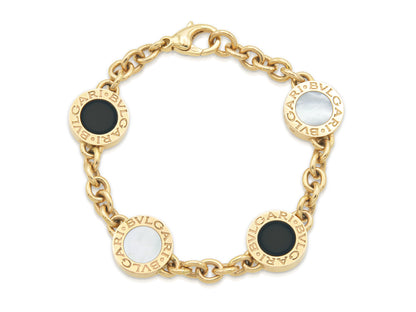 Bvlgari Bvlgari Double-Sided Mother of Pearl and Onyx Bracelet
