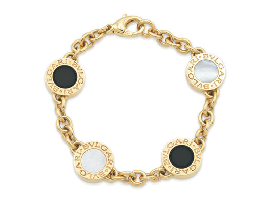 Bvlgari Bvlgari Double-Sided Mother of Pearl and Onyx Bracelet