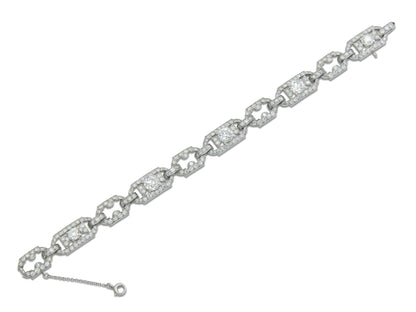 Antique Art Deco 1920s Cartier 12.30 Carat Diamond Openwork Link Bracelet