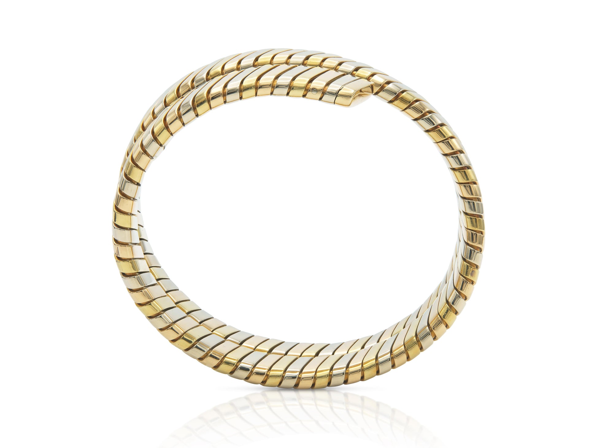 Vintage Bvlgari Tri-Tone Tubogas Wrap Bracelet