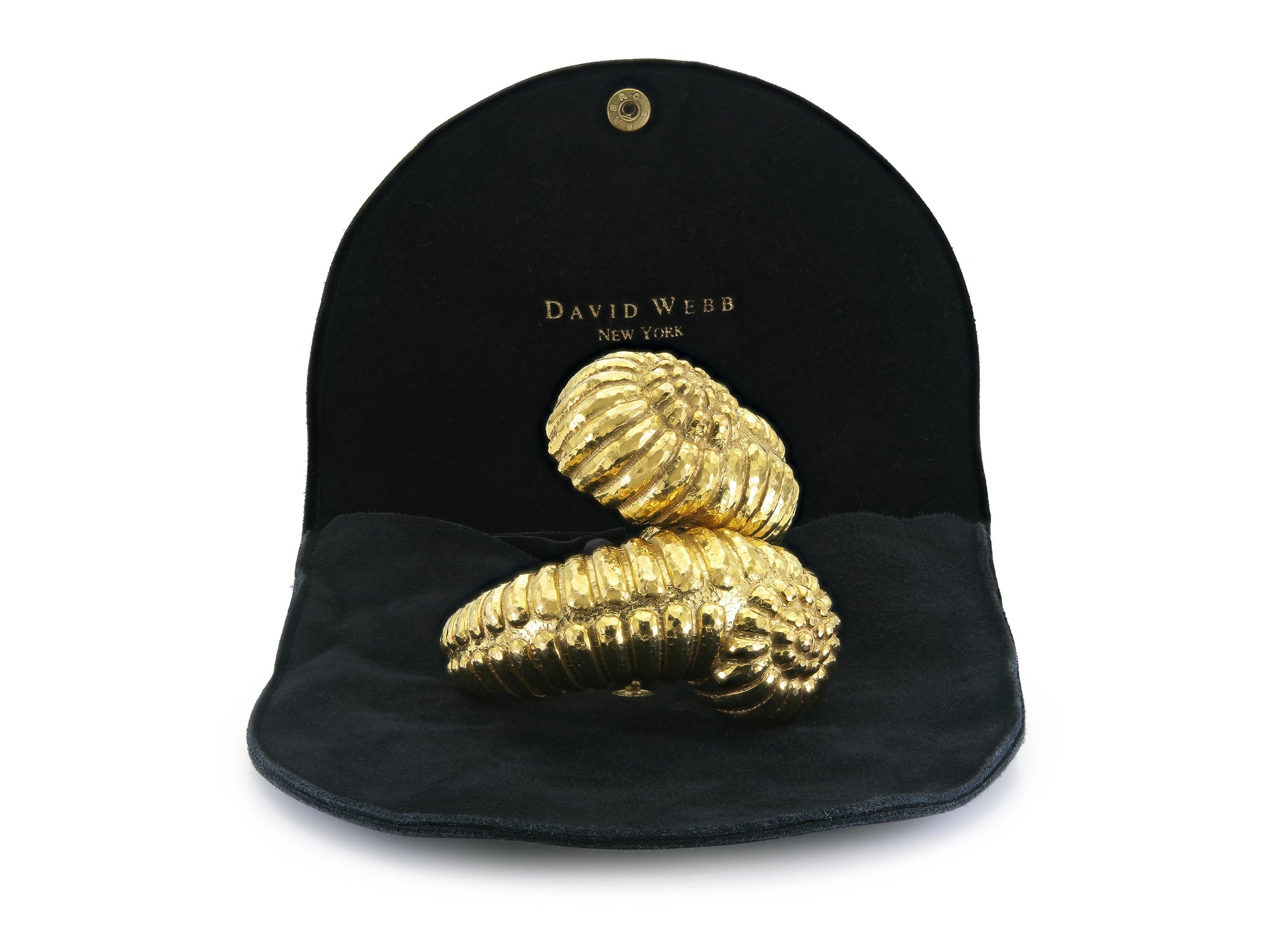 David Webb Gold Crossover Swirls Cuff Bracelet