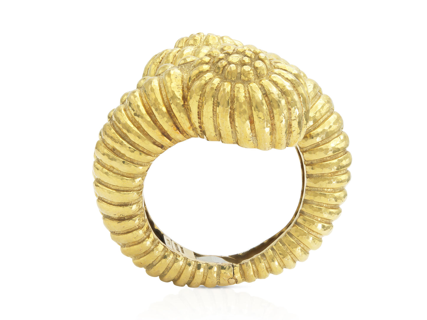 David Webb Gold Crossover Swirls Cuff Bracelet
