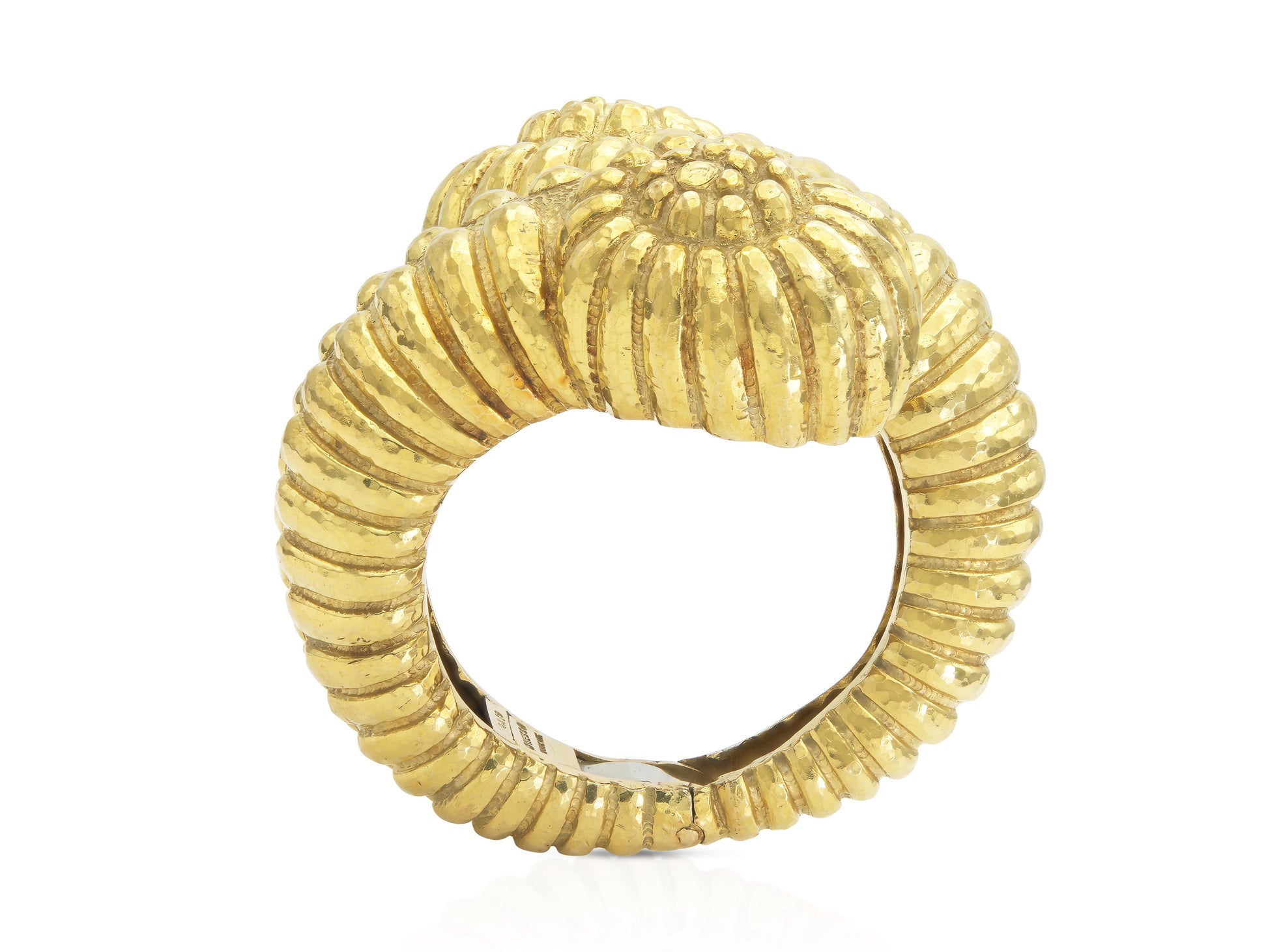 David Webb Gold Crossover Swirls Cuff Bracelet