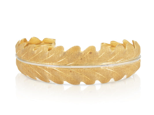 Vintage 1960s Mario Buccellati Leaf Cuff Bracelet