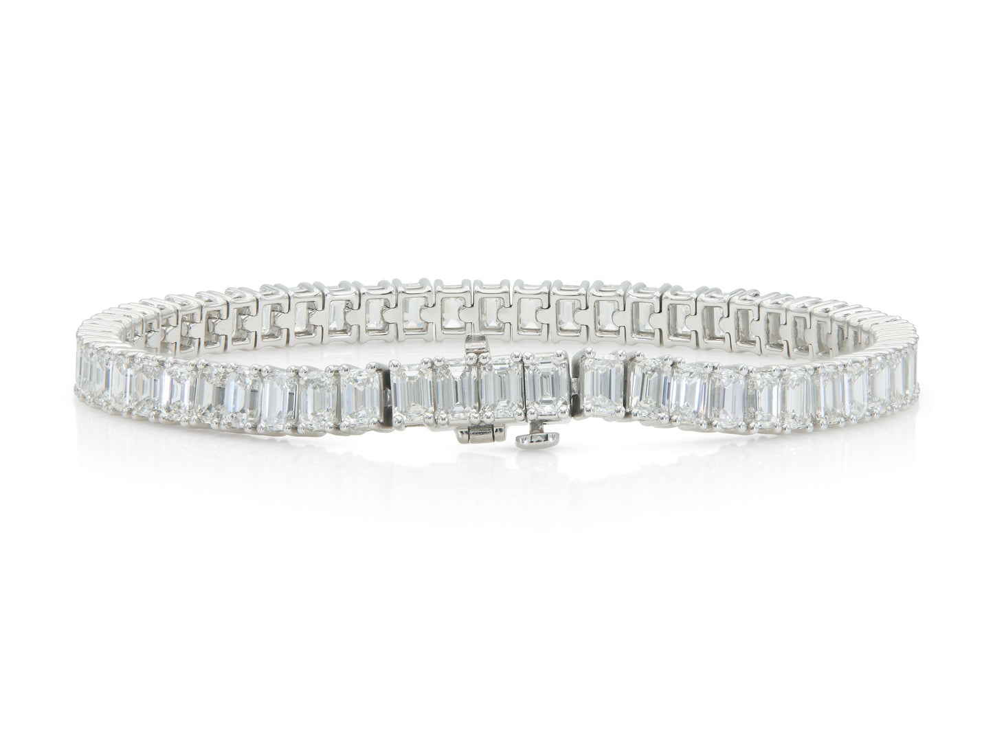 11.78 Carat Emerald Cut Diamond Tennis Bracelet