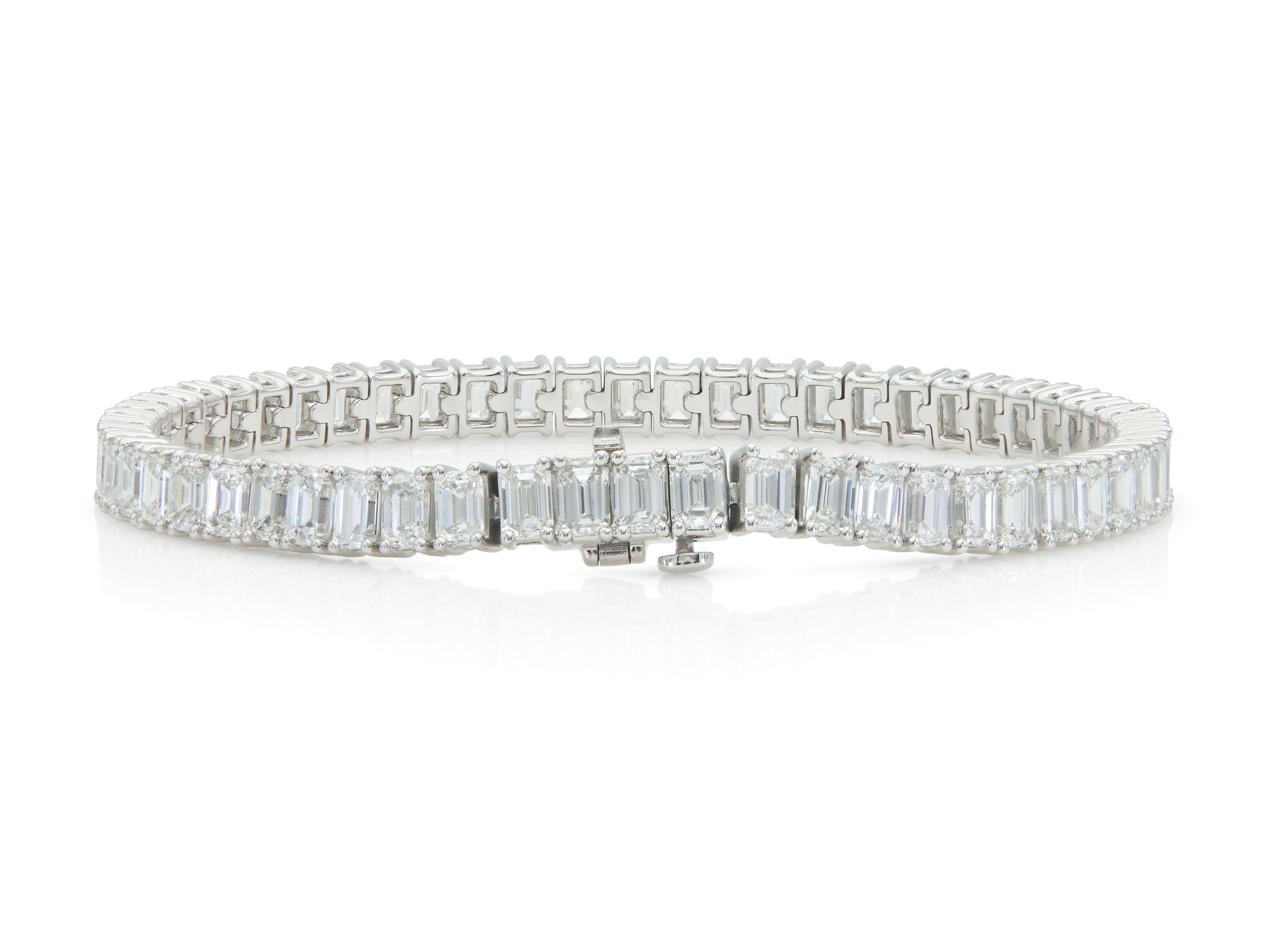 11.78 Carat Emerald Cut Diamond Tennis Bracelet