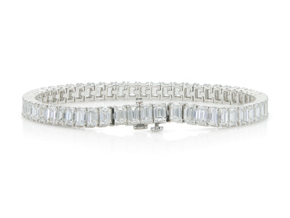 11.78 Carat Emerald Cut Diamond Tennis Bracelet