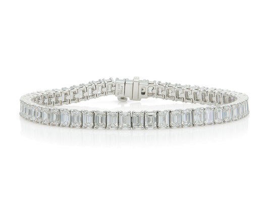 11.78 Carat Emerald Cut Diamond Tennis Bracelet
