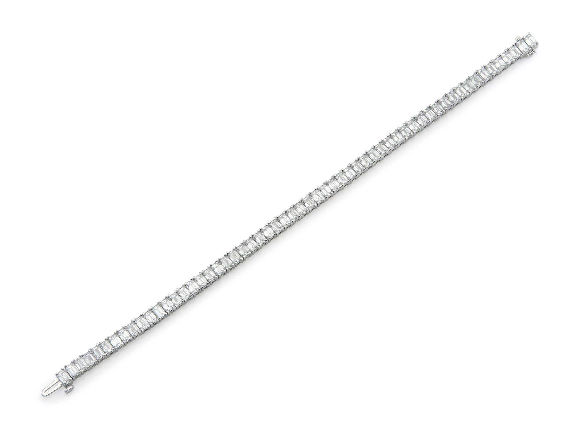 11.78 Carat Emerald Cut Diamond Tennis Bracelet