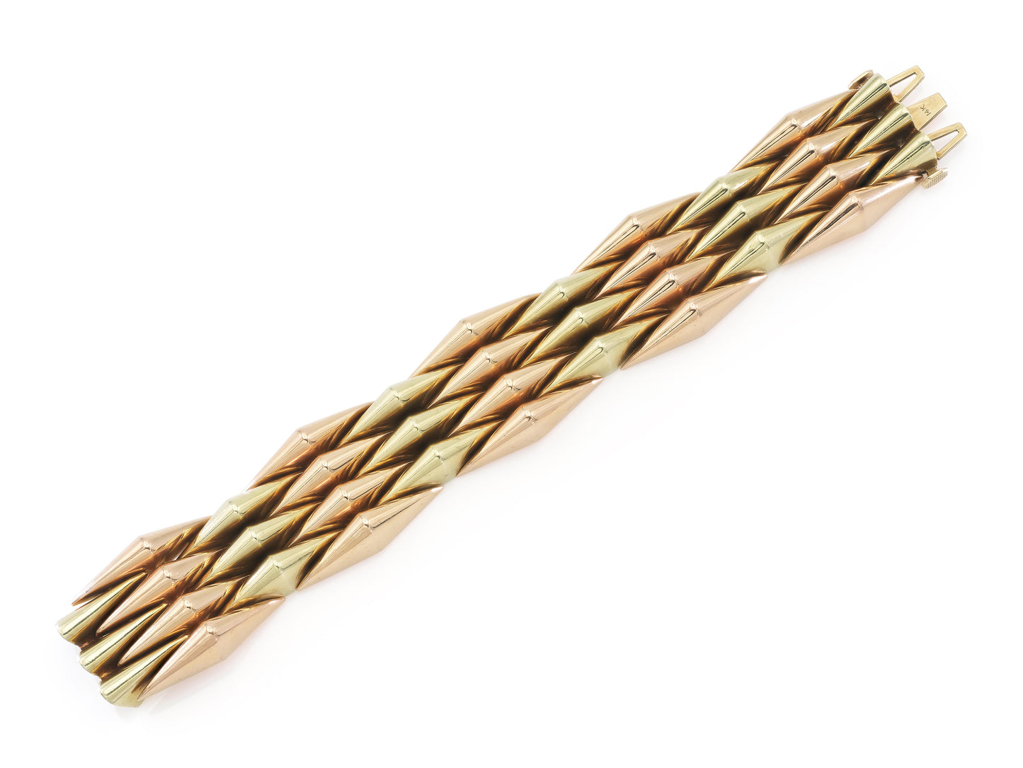 Vintage 1940s Retro Two-Toned Gold Link Bracelet