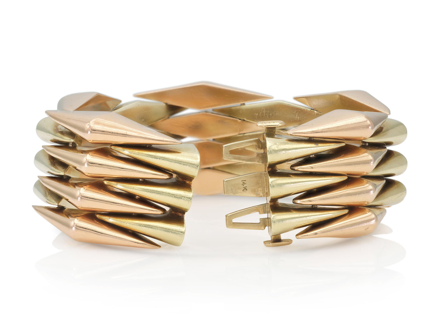 Vintage 1940s Retro Two-Toned Gold Link Bracelet