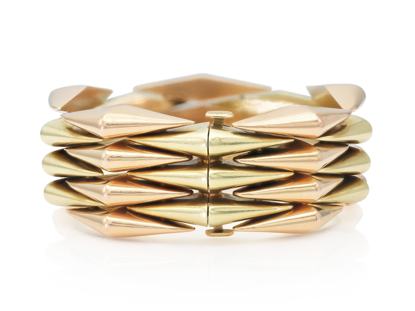 Vintage 1940s Retro Two-Toned Gold Link Bracelet