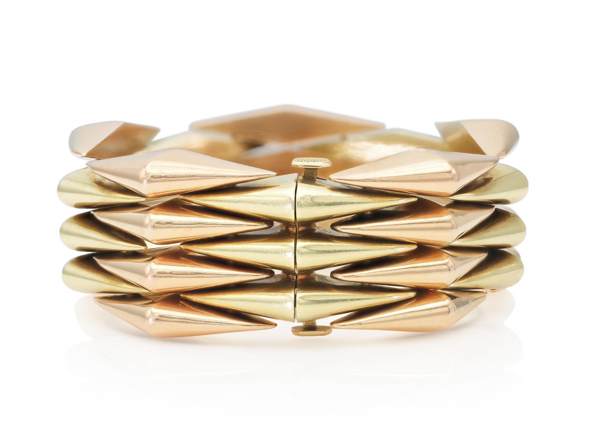 Vintage 1940s Retro Two-Toned Gold Link Bracelet