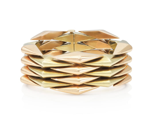 Vintage 1940s Retro Two-Toned Gold Link Bracelet