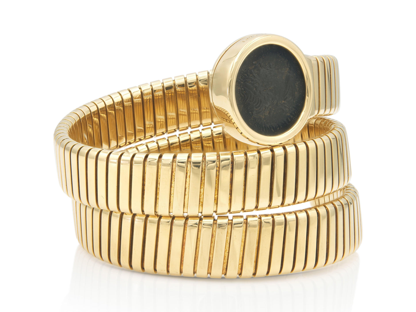 Vintage 1960s Bvlgari Tubogas Moneta Roman Coin Wrap Bracelet
