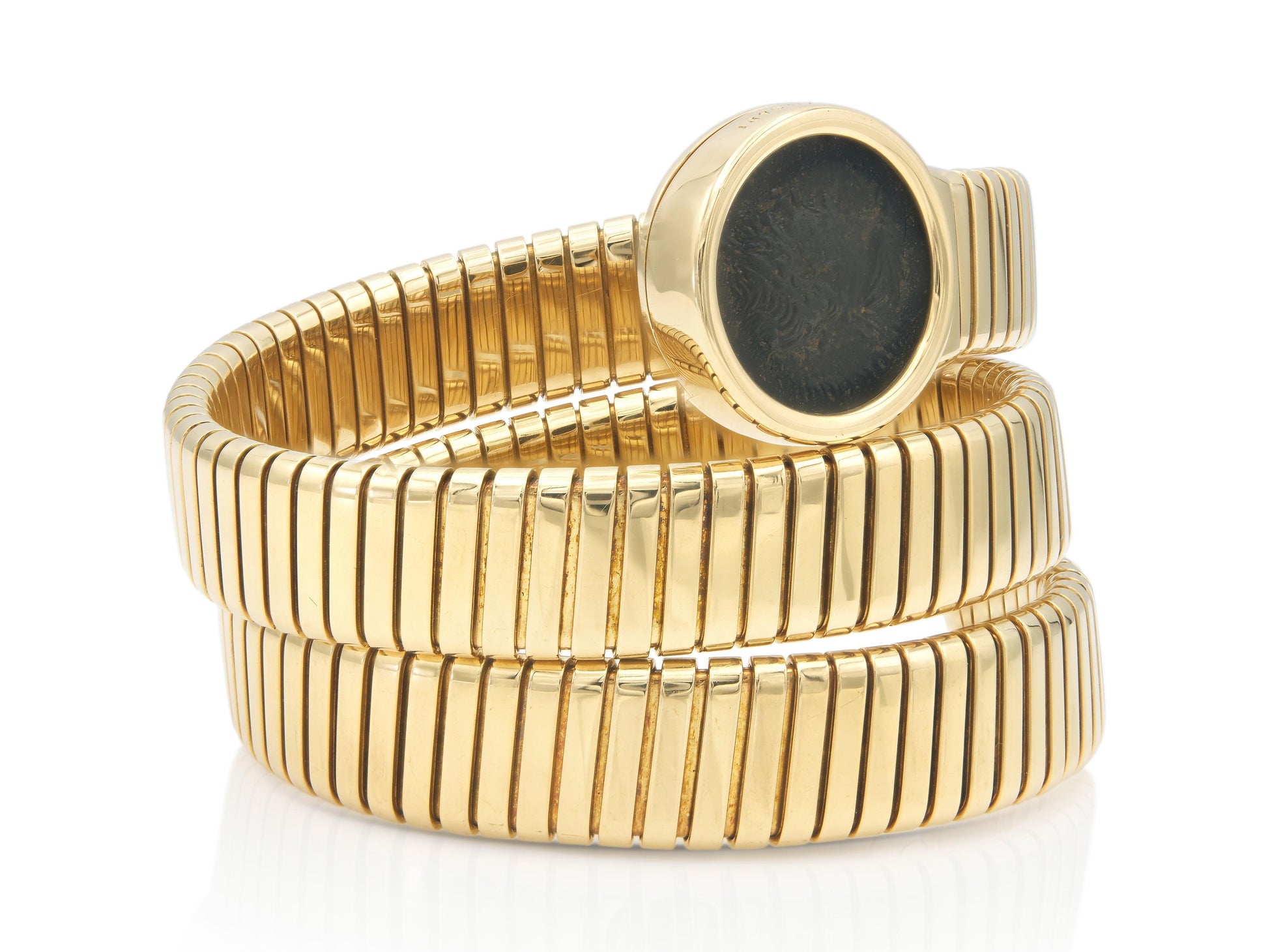 Vintage 1960s Bvlgari Tubogas Moneta Roman Coin Wrap Bracelet