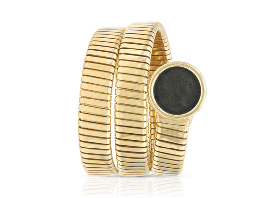 Vintage 1960s Bvlgari Tubogas Moneta Roman Coin Wrap Bracelet
