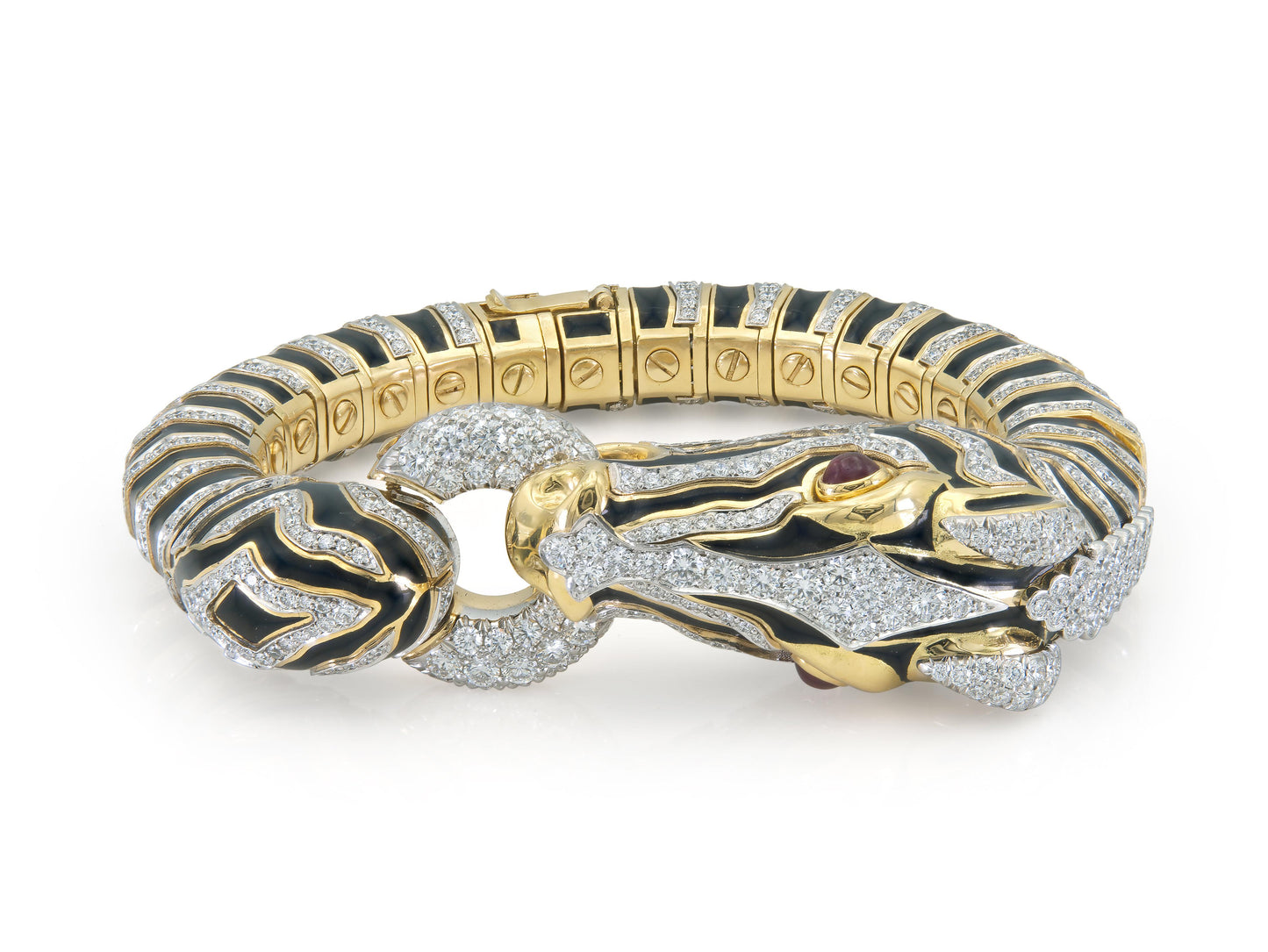 David Webb Diamond Zebra Bracelet